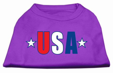 USA Star Screen Print Shirt Purple XS